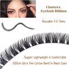 CB 2-Trays Of Clusters Lash Ribbons D-Curl Eyelash Clusters Thin Band Wispy Lashes Extremely Comfortable Lash, Natural Look Reusable DIY Extensions, 10-12-14mm, Style E