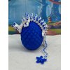Articulated Cherry Blossom Dragon with Dragon Egg, 12" White and Blue Cherry Blossom Dragon, Home Decor Executive Desk Toys,Fidget Toys for Autism/ADHD D017-WB-BLU