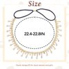 Barode Rhinestone Head Chain Tassel Forehead Bridal Headband Elastic Crystal Hair Band Prom Headpieces for Women (AB Gold, Free size)