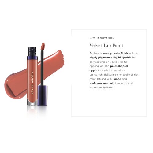 Kevyn Aucoin Velvet Lip Paint, Enchanting color: All-day matte lip color coverage. Smudge proof & rich pigments. Quick dry makeup, weightless formula