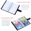 boshiho Leather Credit Card Holder Business ID Card Case Book Style 90 Count Name Card Holder Book (Black)