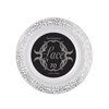 Party Essentials 70-Count Hard Plastic 6.25" Divine Dinnerware Disposable China Bread and Butter/Appetizer Plates, White with Silver Lace Rim