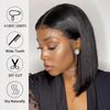 10 Inch Bob Wig Human Hair 13x4 HD Lace Front Wigs Human Hair Pre Plucked Short Bob Wig Lace Frontal Wigs for Black Women Human Hair Bob Wig 180% Density Straight Human Hair Wigs Natural Color