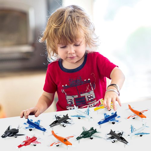 16 Pcs Airplane Toy for Kids,Die Cast Airplanes Toys for Kids Aages 4-8,Mini Planes Model/Glider Planes/Airlines Plane Toys for Kids Birthday Gift Cake Toppers Party Favors Stocking Stuffers