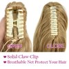 LYRICAL HAIR Synthetic Claw Ponytail Hairpieces For White Women 22" Long Curly Messy Wavy Jaw Clip In Pony Tail Hair Extension (R24B Pale Golden Blonde)