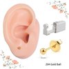 2Pcs Disposable Sterile Unit Ear Nose Stud Piercing Gun Piercer Tool Machine (3mm Gold Ball)