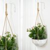 Mkono Hanging Plant Bracket 6 inch Metal Wall Plant Hook Decorative Plant Hanger for Bird Feeders, Planters, Lanterns, Wind Chimes, Home Decor Indoor Outdoor 2 Pack, White