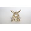 Generic Small bow ribbon pearl and gold metal hair claw clip bridal clip