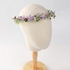KorViSHOW Handmade Purple Flower Crown Floral Headband for Bridal Weeding Elf Wreath Women Girls Headdress Fairy Green Leaf Headpiece Cosplay Photo Prop