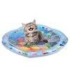 NQEUEPN Cat Water Play Mat, Cool Comfort Cat Play Pad Fun Pet Water Play Interactive Sensory Water Pad Toy for Pet Dog Cat Water Play Alone (Round Gray Whale)