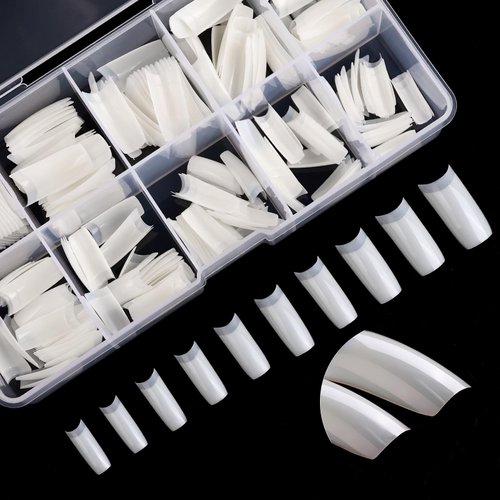 SAVILAND Acrylic Nail Tips: 10 Size Nail Tips for Acrylic French Nail Tools Natural Nail Tips Square Long Gel X Nail Tips Professional Gel X Nail Extension Manicure Salon At Home