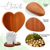 Menkxi 7.1 x 6.3 x 0.6 Inch Heart Shaped Wood Base Hand Casting Sculpture Base Hand Casting Kit Wood Keepsake Display Stand for Anniversary Wedding DIY Crafts Art Exhibition Home Decoration