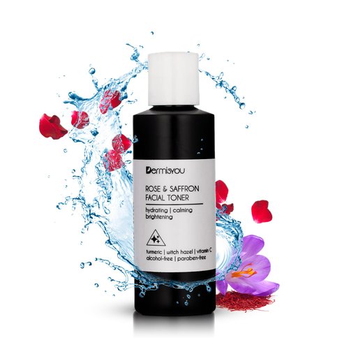 Facial Toner with Rose, Saffron, Witch Hazel – Loaded with Vitamin C, Turmeric, & Rose Water, Alcohol Free Exclusive Formula, Skin Facial Toner – 4 oz