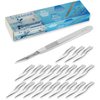 Surgical Grade Blades #11 20pcs Sterile with #3 Scalpel Knife Handle for Biology Lab Anatomy, Practicing Cutting, Medical Student, Sculpting, Repairing