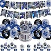 Cowboys Party Supplies,Dallas Soccer Party Decorations Includes Banner, Cake Toppers, Balloon for Party Decorations
