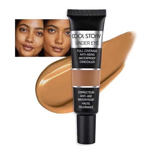 Kaely under Eye Concealer Full Coverage,Waterproof Concealer for Dark Circles,Puffiness,Redness,Cream Foundation Eye Brightener Serum,Color corrector de ojeras,Anti Aging,Natural Matte Finish,Dark