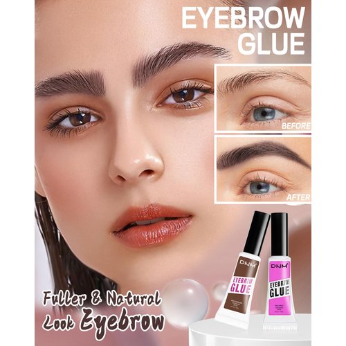 Eyebrow Gel Set with Brow Tool-Waterproof Medium Brown Tinted Eye Brow Gel & Clear Brow Setting Glue,Longlasting Brow Tinting Gel Brow Filler for Eyebrows,Thanksgiving Makeup Gift Kit for Women-01+03