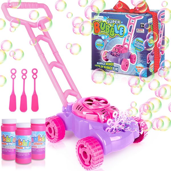 ArtCreativity Bubble Lawn Mower for Toddlers 1-3, Kids Bubble Blower Machine for 1-Year-Old Girl Gifts, Push Gardening Toys for Kids Age 1 2 3 4 5, Valentine's Day Birthday Gifts for Preschool Girls