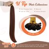 Sunny Auburn U Tip Hair Extensions Human Hair 20 inch Keratin Hair Extensions Human Hair Auburn Brown Utip Hair Extensions Hot Fusion Hair Extensions Human Hair Dark Auburn for Women 20inch 50S/50G