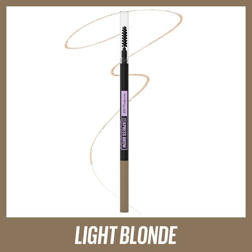 Maybelline Brow Ultra Slim Defining Eyebrow Makeup Mechanical Pencil With 1.55 MM Tip And Blending Spoolie For Precisely Defined Eyebrows, Light Blonde, 0.003 oz.