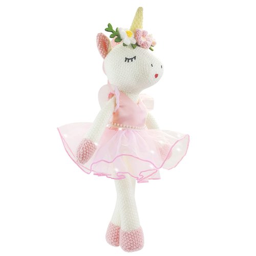 JUSTQUNSEEN Unicorn Stuffed Animals Plush Ballerina Baby Doll, Unicorn Toys for Girls Age 4-6, Stuffed Animals for Girls 4 Year Old Girl Birthday Gifts Unicorn Decorations for Girls Toys 4-5(Pink)
