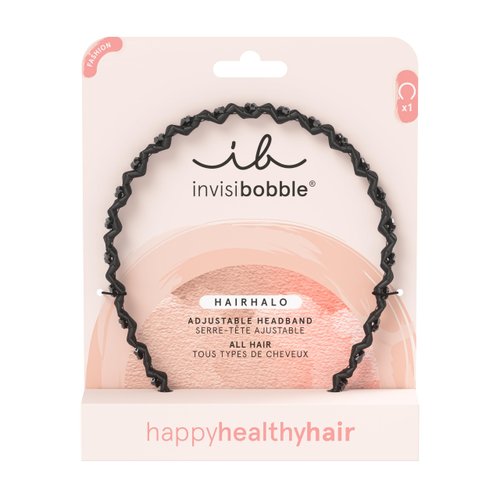 invisibobble HairHalo The Adjustable Headband - True Dark Sparkle - Hairbands Made for Everyone -Worn All Day with No Pain or Uncomfortable Pressure