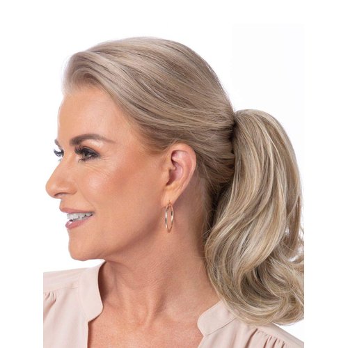 14.5" Pony Layered Flip Color Platinum Blonde - Wigs Reversible Ponytail 4" Claw Changelite 100% Heat Friendly Bouncy Layers Natural Hair Cola de caballo Bundle MaxWigs Hairloss Booklet