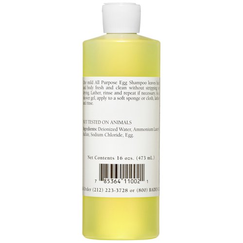 Mario Badescu All Purpose Egg Shampoo for All Hair and Skin Types | Shampoo and Body Wash that Cleanses and Nourishes |Formulated with Egg White Proteins| 16 Fl Oz