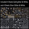 8 Sheets Christmas Glitter Nail Art Stickers Decals Self-Adhesive Pegatinas Uñas Holiday Gold Silver Reindeer Line Snowflake Nail Supplies Nail Art Design Decoration Accessories