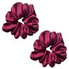 Silk Scrunchies,Elastic Bands Ponytail Holder Silk Satin No Damage, Soft Satin Scrunchies,Hair Accessories Hair Scrunchies Suitable for Women Girls for Thick Thin Fine Curly hair (Dark-Red)