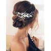 Gorais Crystal Wedding Hair Comb for Wedding Silver Pearl Headpiece Bridal Hair Accessories for Women and Girls