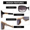 JM Classic Bifocal Reading Glasses Square Stylish Gradient Sunglasses Readers for Women +2.25 Black