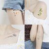 Oottati 15 Sheets Temporary Tattoo Stickers For Women Yellow White Daisy Flower Words Suit for Wrist Hand Neck