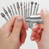 Homeet 30pcs Diamond Nail Drill Bit Set, 3/32 Inch Tungsten Carbide Drill Bits for Cuticle, Professional Safety Nail Drill Bits for Acrylic Gel Nails Cuticle Manicure Pedicure