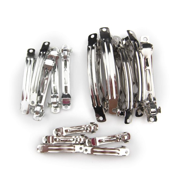 ALL in ONE DIY Hair Clip Kit: 15pcs Assorted Size French Style Barrette Hair Clip 40mm 60mm 80mm