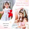 NCMAMA 4PCS Unicorn Hair Bows for Girls Curly Grosgrain Ribbon Hair Bows Clips Girls Hair Accessories for Toddlers Infant Kids Children （Style-A）
