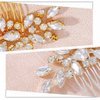 Foyte Crystal Wedding Hair Comb Rhinestone Headpieces Leaf Bride Hair Pieces Bridesmaid Side Hair Combs for Women and Brides (silver)