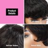 INSTANT FAB Short Human Hair Wigs Pixie Cut Wigs for Black Women Short Pixie Hairstyles Layered Wavy Tapered Back Non Lace Front Wigs - TOPAZ (DL4/27)