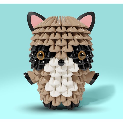 Tricofun Creative Soft Building Blocks, Cute Animal kit Assembling Building Toys Gifts for Kids and 6+ Interactive Building Toy for Kids, Boys, and Girls (1102-RACOON)