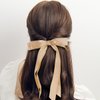 12Pcs Hair Ribbons Bow Clips for Women, FHDUSRYO Silky Satin Hair Bows Hair Clip, Slide Metal Clips with Long Tail, Solid Color French Barrette, BowKnot Hair Accessories for Girls Lolita Party Gift