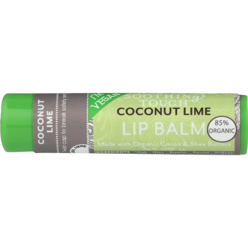 Soothing Touch Lip Balm, Organic Coconut Lime, .25 Ounce