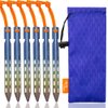 TiTo 6 Pack Titanium Tent Stakes 10X10X160mm V-Shaped Windproof Tent Nail Pegs with Carrying Pouch for Camping, Hiking, Gardening and Canopy (Colorful,10X160mm)