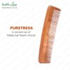 HealthAndYoga™ PureTress Handcrafted Dual Teeth Neem Wood Comb – Fine PLUS Wide Tooth Comb for Women and Men - Non-Static and Eco-Friendly – Versatile for Curly and Wet Hair -7 inch