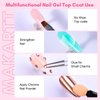 Makartt Gel Top Coat Nail Polish: 3-in-1 Hard Gel Top Coat Soak-off UV Gel Glossy Finish Long Lasting Nail Strengthen for Gel Nail Polish Nail Charms Rhinestone Clear Nail Gel for Home Use Beauty Gift