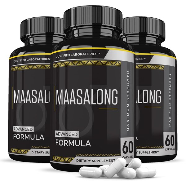 Justified Laboratories (3 Pack Maasalong Advanced Men's Health Masalong Formula 60 Capsules