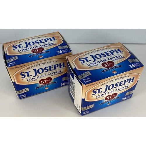 St. Joseph Pain Reliever, 81 mg, Enteric Coated Tablets, 36 ct.