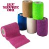 MEDca Self Adherent Cohesive Wrap Bandages 2 Inches X 5 Yards 12 Count with Strong Elastic and Colorful First Aid Tape for Sprain Swelling and Sorenes (Rainbow Color)