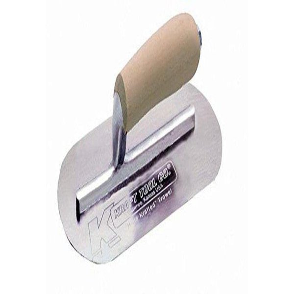 Kraft Tool CF724 Mini Pool Trowel with Straight Wood Handle, 7-1/2 x 4-Inch