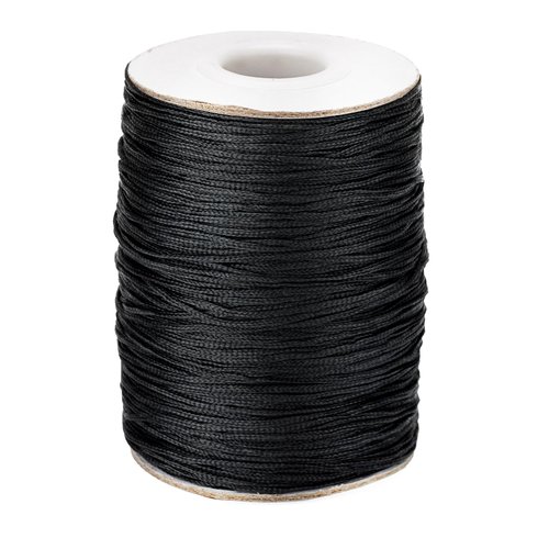 Anwyll 1.5mm Black Nylon Cord Wind Chime String, 110 Yards Braided Lift Shade Cord Replacement, Windows Roman Rollers Repair, Nylon Bracelets String for DIY Crafts, Chinese Knotting, Gardening Plant