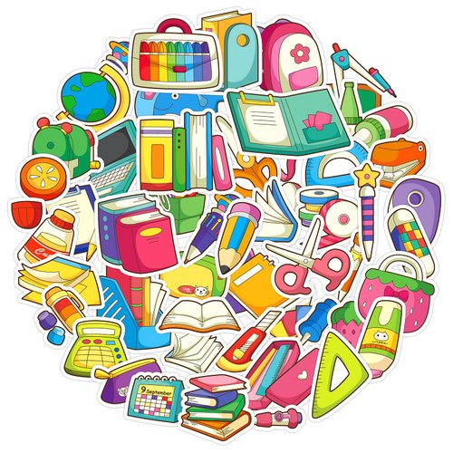 D4DREAM School Stickers Back to School Stickers Science Stickers for Students Water Bottle Stickers for Kids Waterproof Vinyl Stationery Phone Luggage Skateboard Guitar for Kids Boys Girls Teens